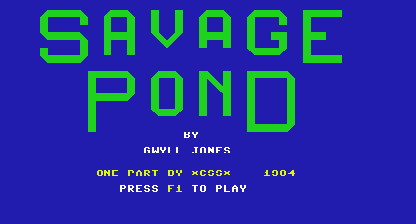 Savage pond Title Screen